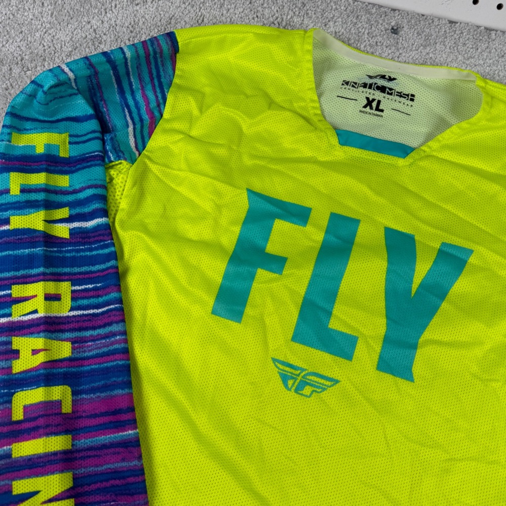 Fly Racing Kinetic Mesh Jersey Mens XL Neon Yellow Motocross MX Off-Road Gear